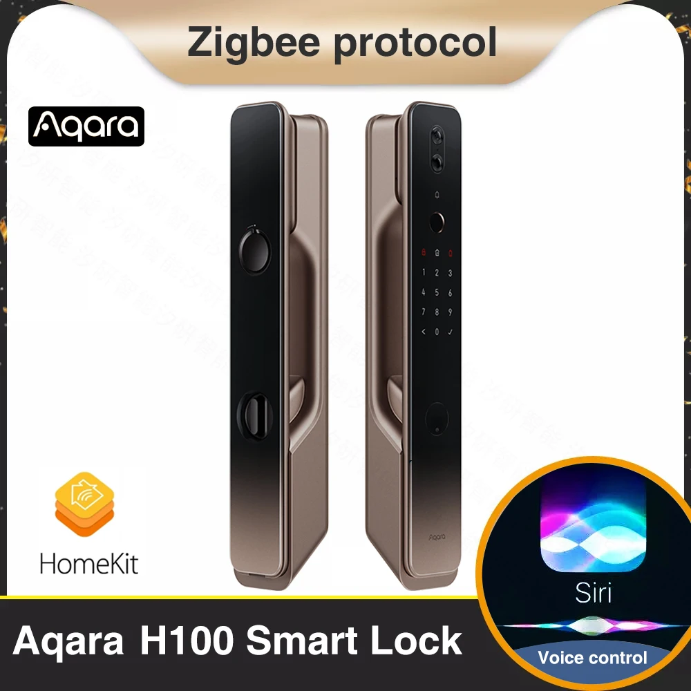 Умный дверной замок Aqara H100 Zigbee, автоматический замок «кошачий глаз» с датчиком освесветильник, NFC, Bluetooth, разблокировкой по отпечатку пальца ...