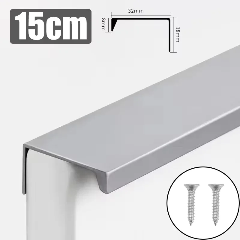 

Скрытые ручки для ящиков шкафа с винтами, длинные мебельные ручки, фурнитура для дверных ручек из алюминиевого сплава, кухонный шкаф, шкаф