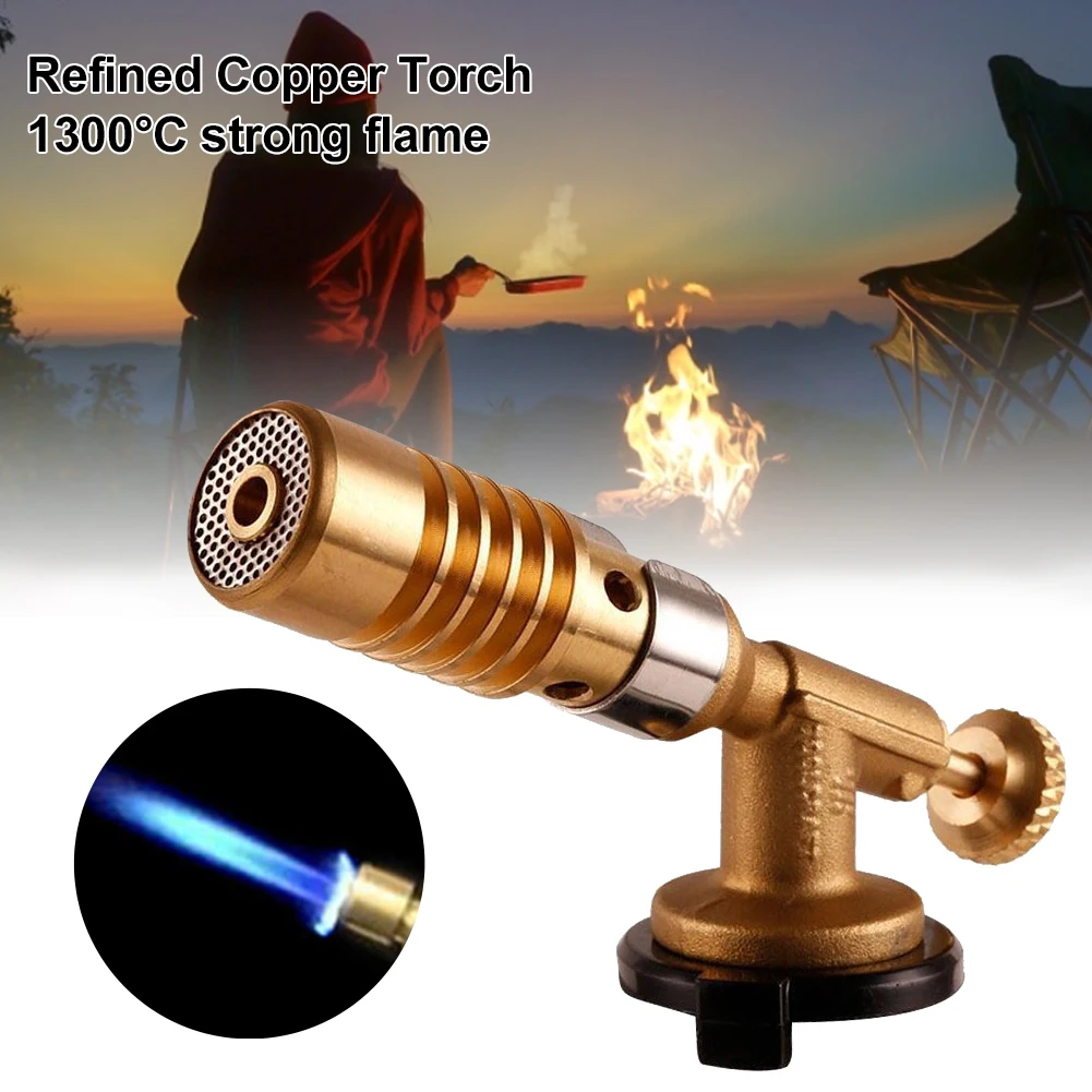 

Portable Gas Torch Flame Gun Blowtorch Copper Flame Butane gas-Burner Lighter Heating Welding for Outdoor Camping BBQ Spray Gun