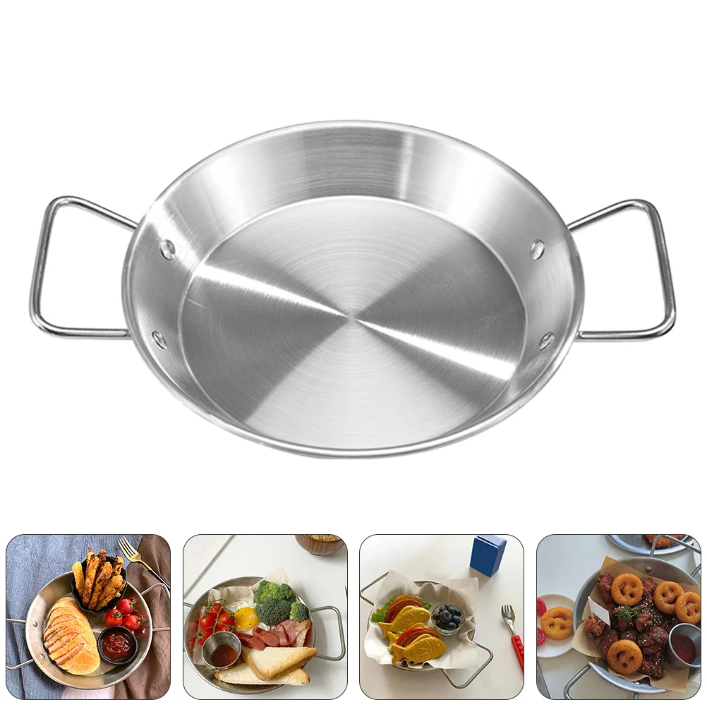 

Vegetable Tray Platter Double Handle Plate Stainless Steel Dinner Plates Storage