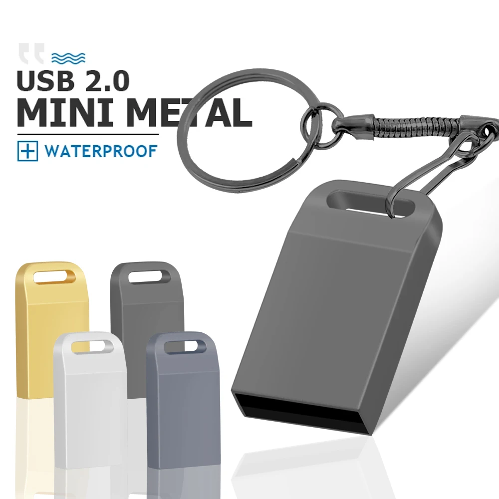 

Mini Metal USB 2.0 Flash Drive 4GB 8G 16G 32G 64G waterproof Pen Drives Gifts USB Memory Stick Real Capacity U Disk cle usb