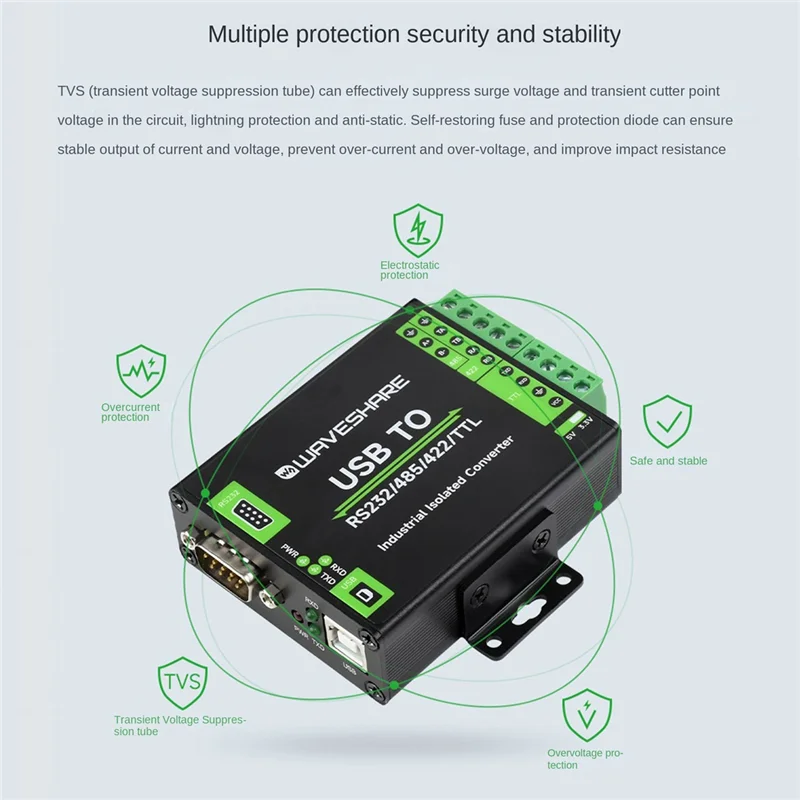 Waveshare FT232RNL Промышленный цифровой изолированный USB-конвертер Конвертер USB в