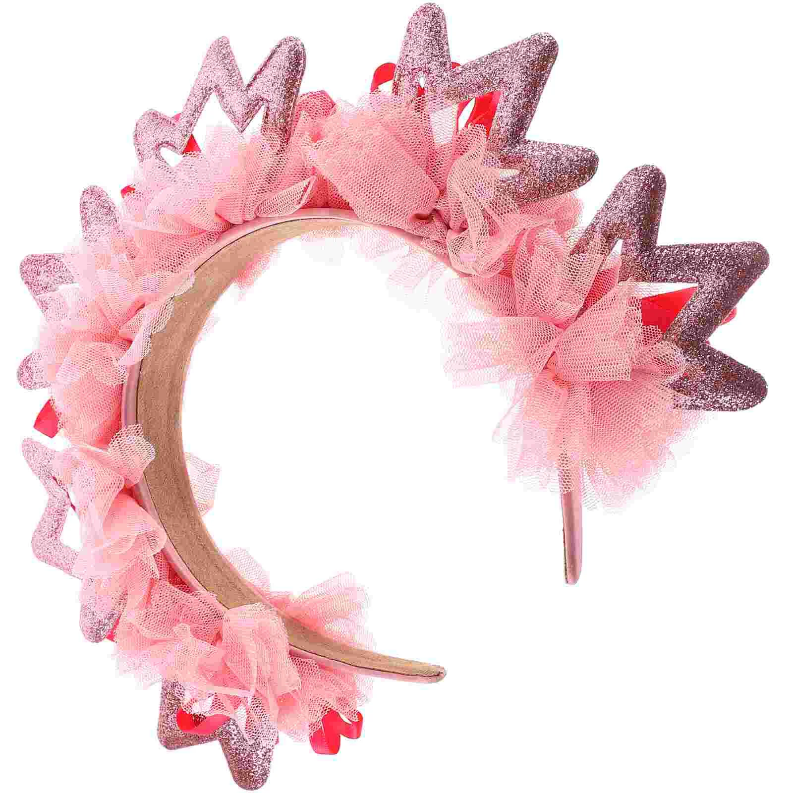 

Crown Hair Headband Hoop Glitter Princess Star Tiara Wedding Supplies Party Holiday Headwear Headpiece Sequin Birthday Crowns