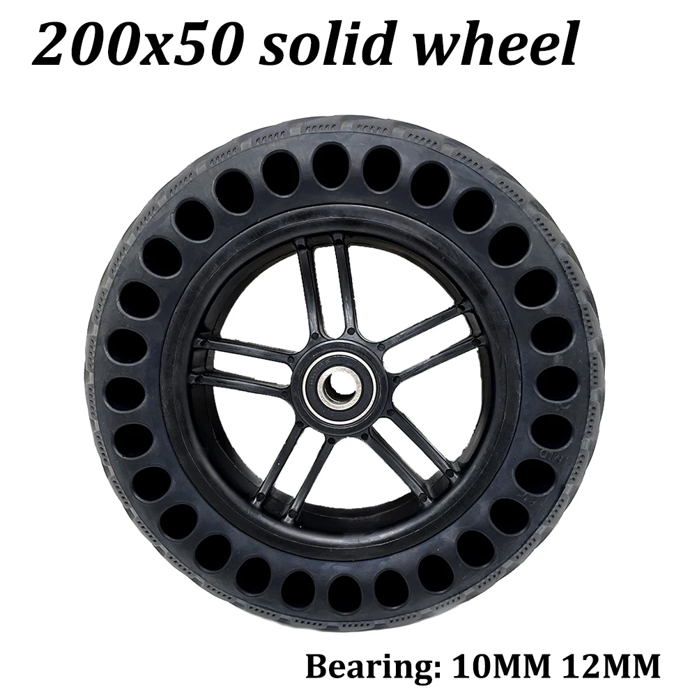 

200x50 Solid Wheel with 12MM Bearing for Mini Electric Scooter 8x2 Inch Non Pneumatic Auxiliary Front Wheel