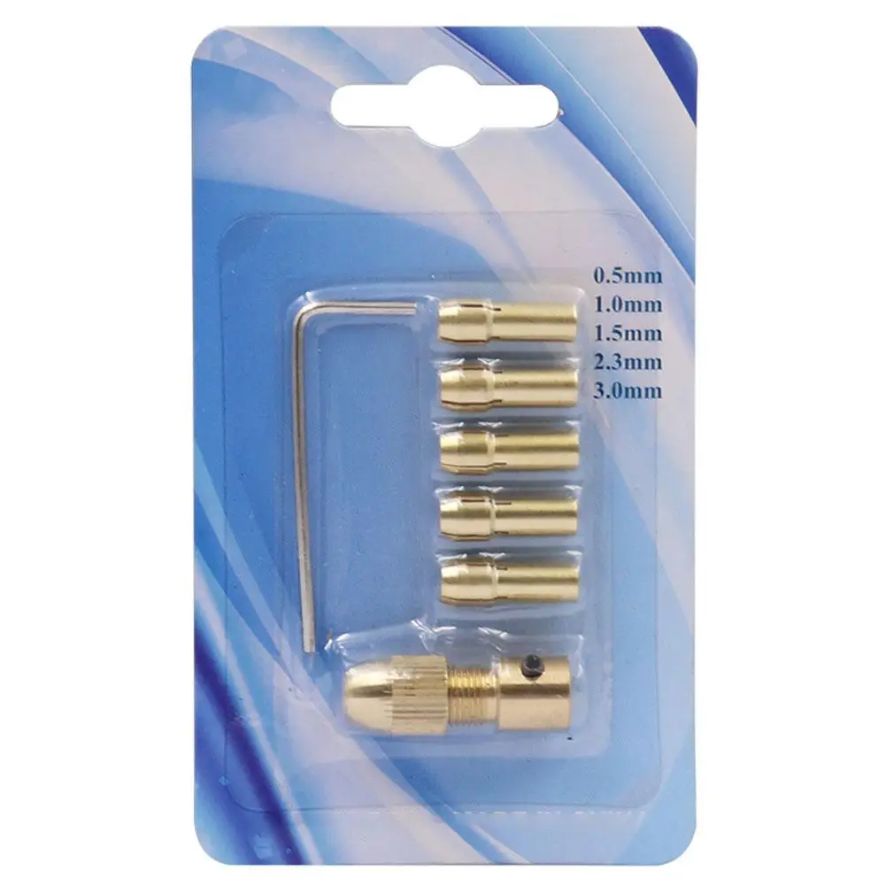 

Chucks Adapter Mini Drill 2.35/3.17/4.05/5.05mm 7pc Copper Material Drill Collet For Use With Hand Drills Electric Drills