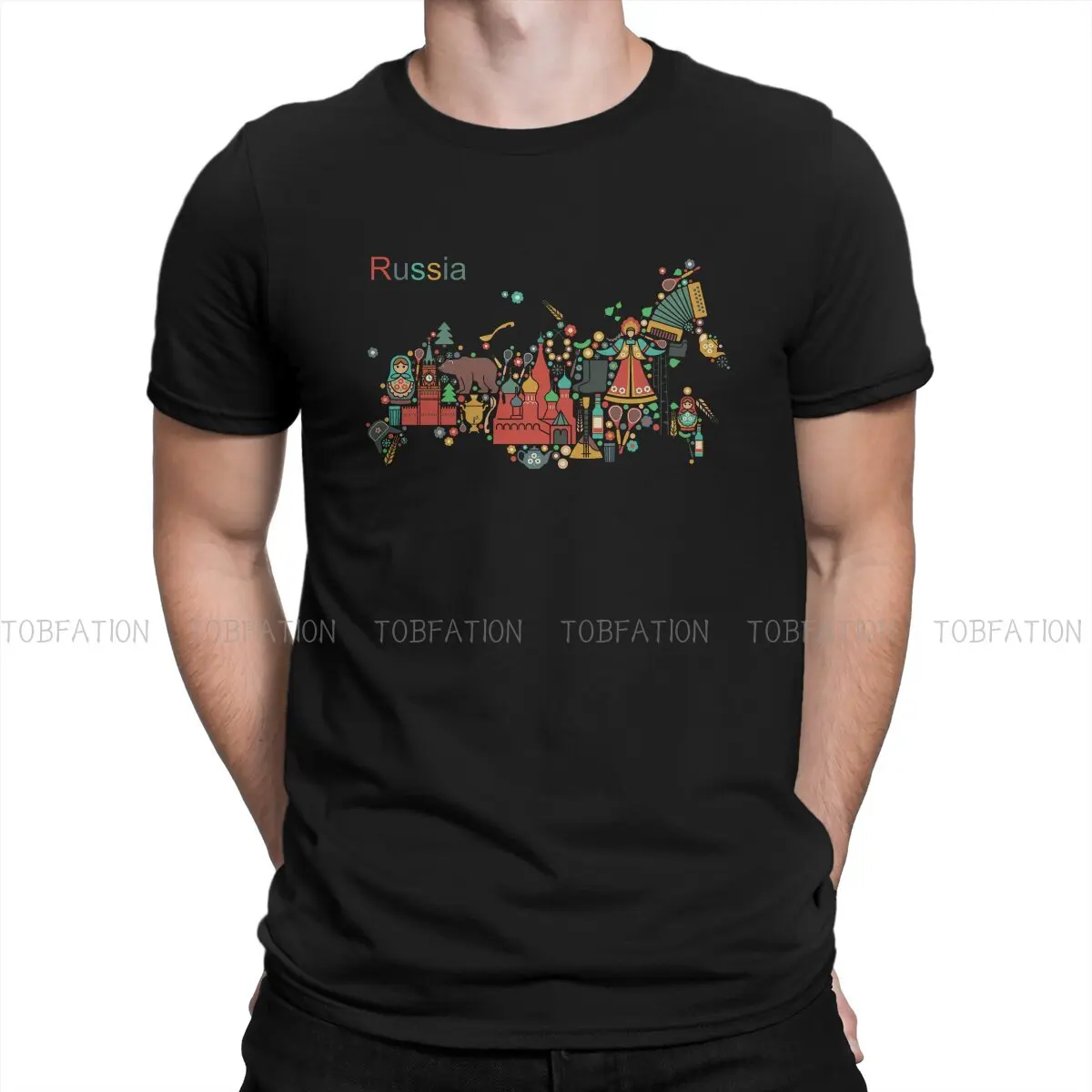 

Map Of Russia Carnival Happy Welcone 100% Cotton TShirts Culture Personalize Homme T Shirt Hipster Tops 6XL