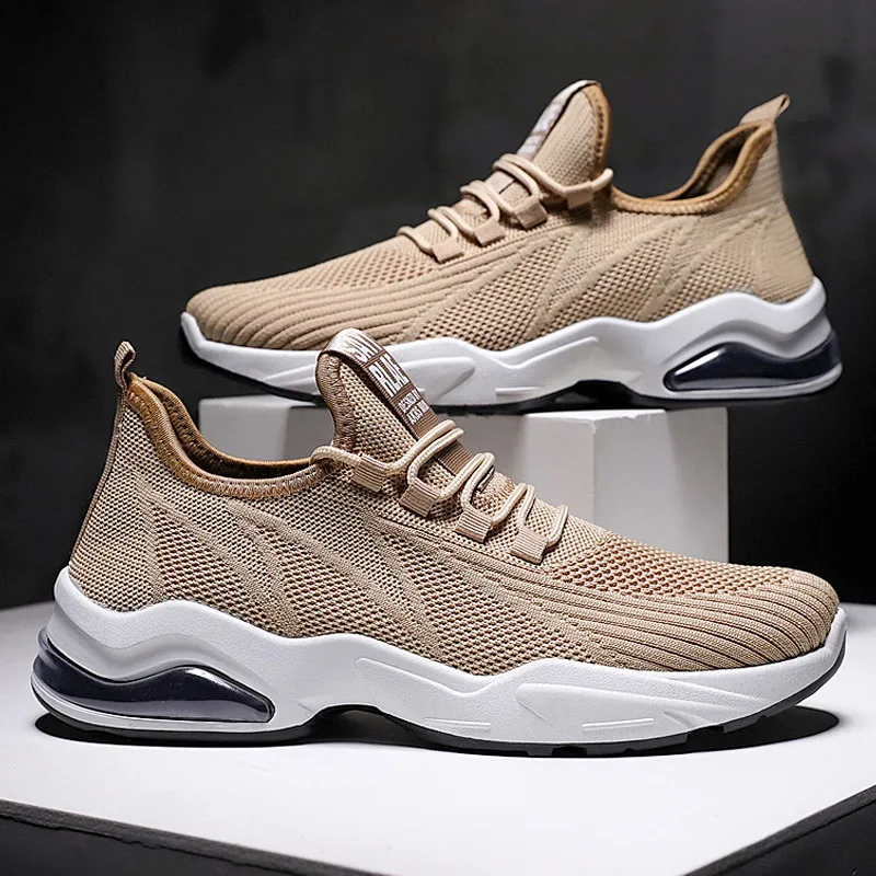 2023 New Trendy Running Shoes for Men Sports Shoes Male Sneakers Soft Sole White Vulcanized Sneakers Air Cushion Men's Shoes