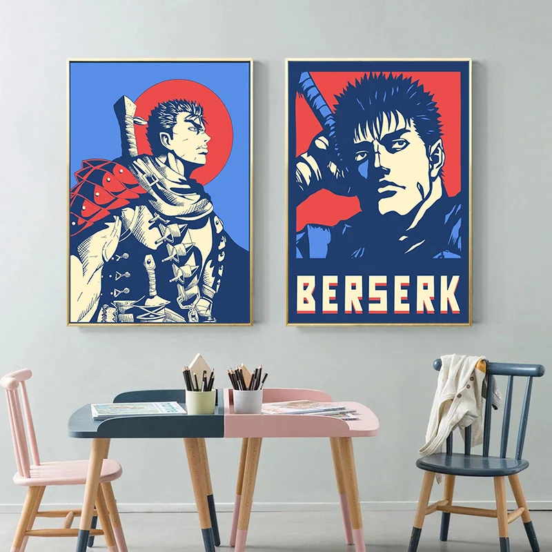 

Guts Berserk Anime Posters And Prints Swordsman Silhouette Wall Art Canvas Painting Picture Mural For Living Room Decor Cuadros
