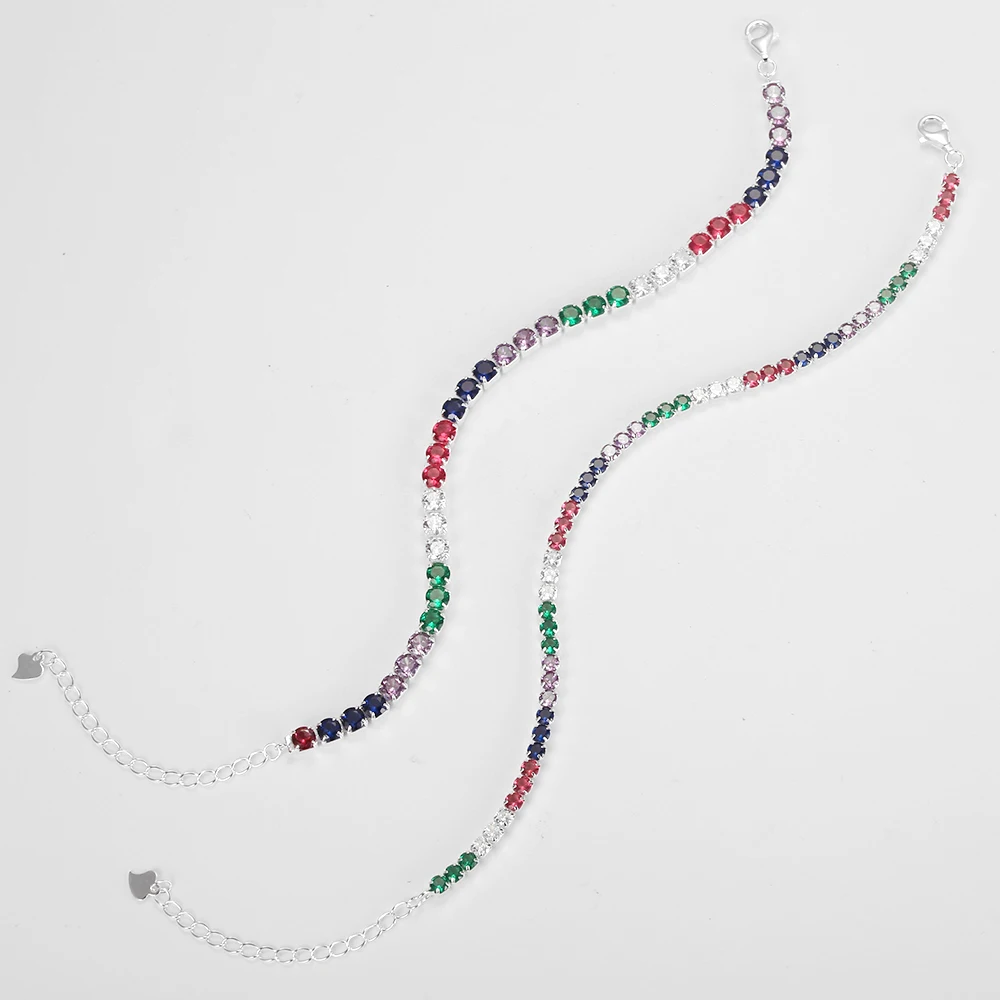 Женский браслет из серебра 100% пробы 925 5/3/4 мм