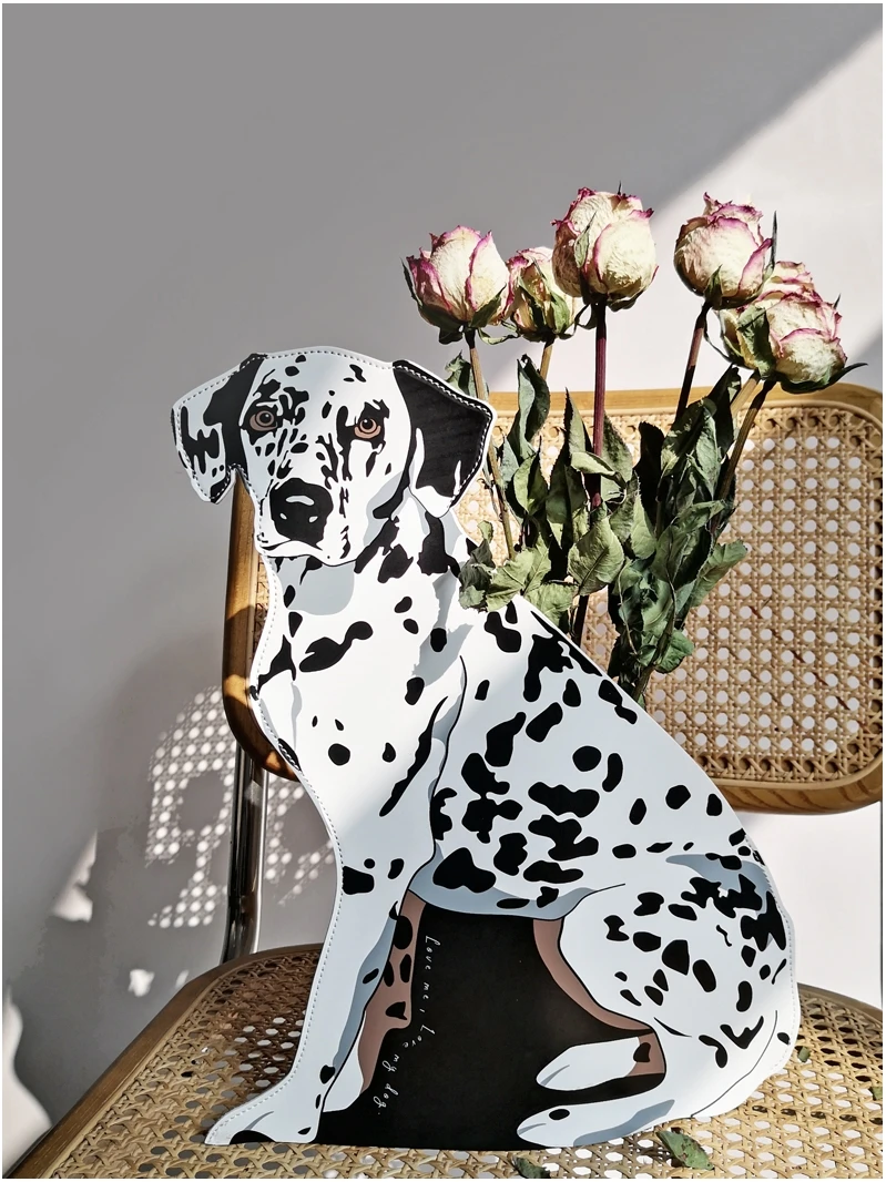 

Homemade Vase Spotted Dog PU Leather Creative Decoration Vase Gift Unique Home Decor Vases for Flowers Glass Flower Arrangements