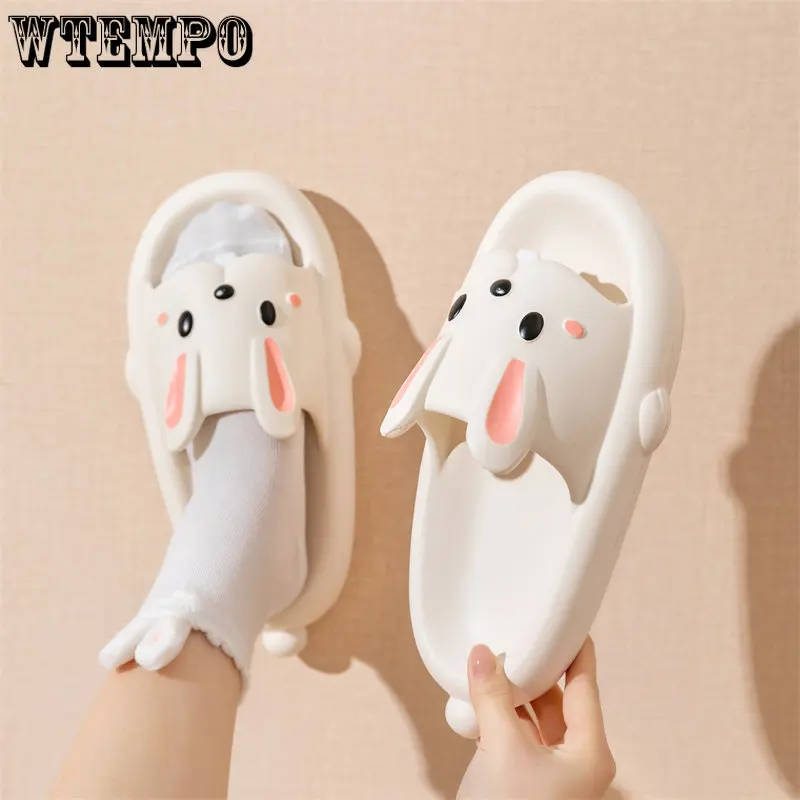WTEMPO Women's Cute Rabbit Slippers Summer Animal Shower Flip Flops Indoor Sweet Pink Slides Ladies Shoes Wholesale Dropshipping