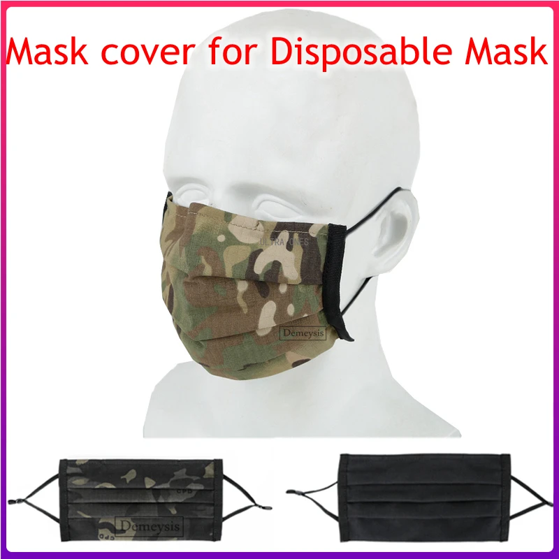 

Reusable Washable Activated Dustproof Face Tactical Cover Military Riding Covering Shiled Tactics Mask Cover for Disposable Mask