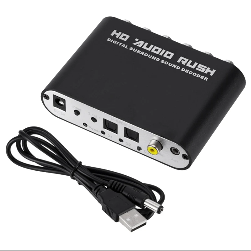 Digital 5.1 Audio Decoder Dolby Dts/Ac-3 Optical To 5.1-Channel RCA Analog Converter Sound Adapter Amplifier | Электроника