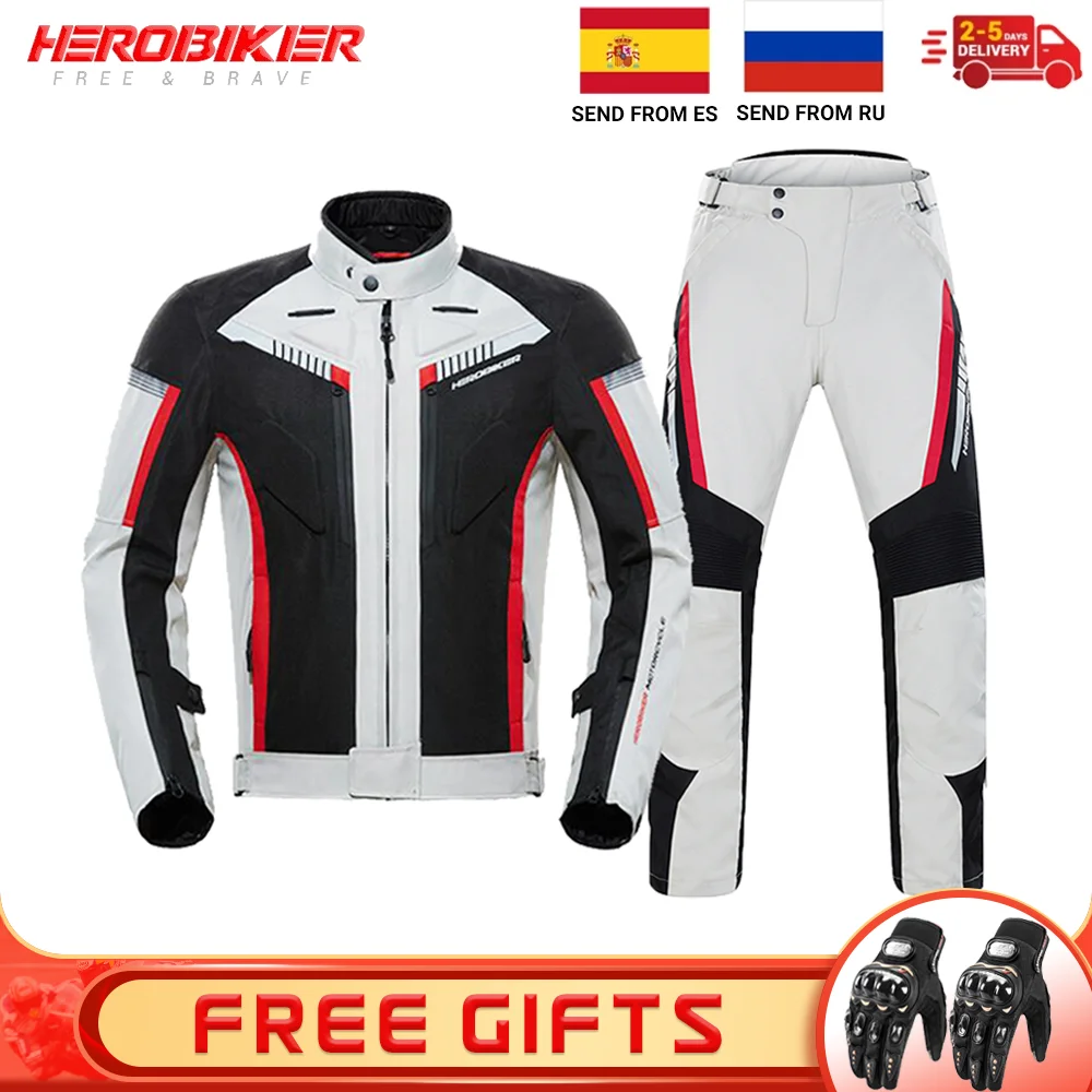 Enlarge HEROBIKER Motorcycle Jacket Waterproof Moto Jacket Windproof Motorcross Riding Racing Motorbike Winter Clothing Protective Gear