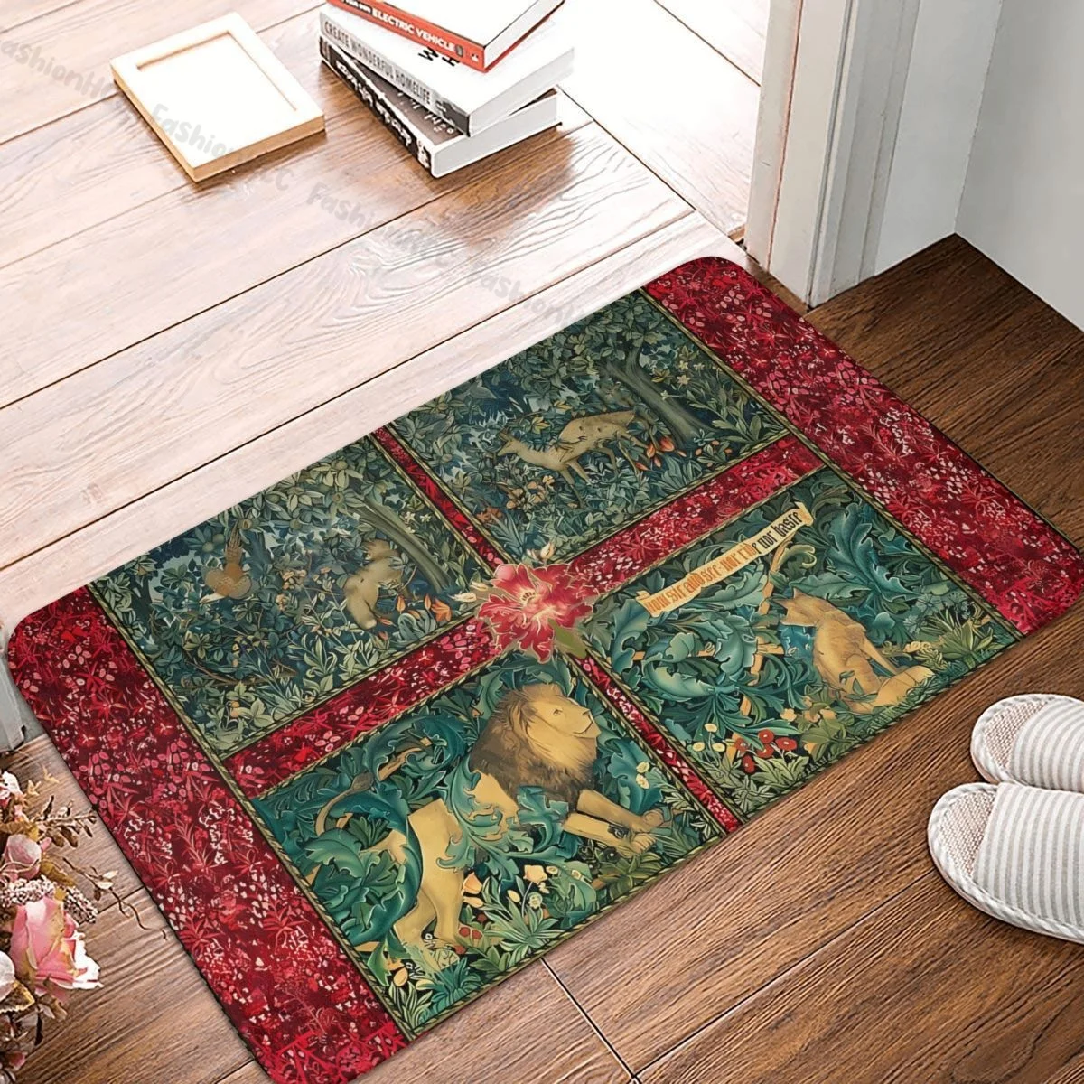 

Non-slip Doormat Kitchen Mat GREENERY FOREST ANIMALS Hallway Carpet Entrance Door Rug Home Decorative