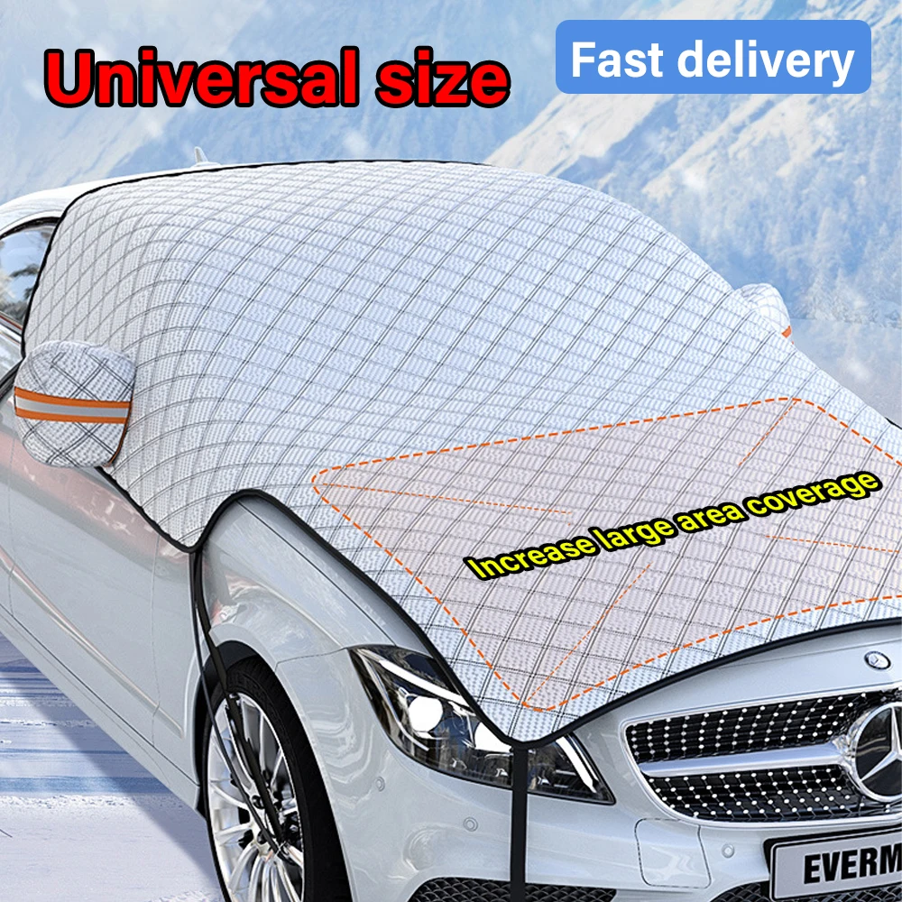 

Universal Thicken Car Snow Cover Extra Large Car Windshield Hood Protection Cover Snowproof Anti-Frost Sunshade Protector