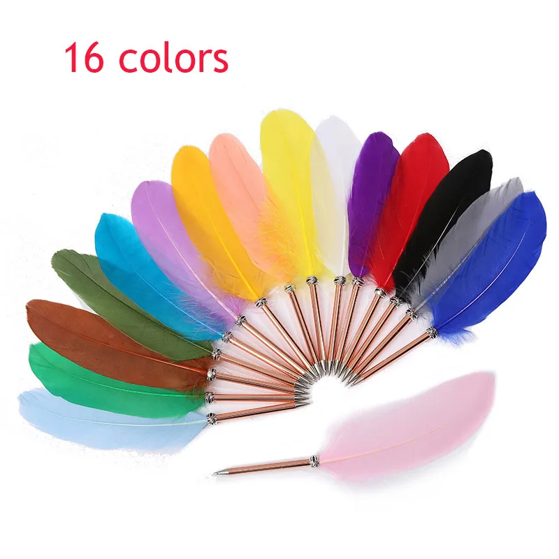 

Europe Retro Feather Ballpoint Pen Creative Stationery Student Writing Prize Advertising Gifts Office Signature Pen Supplies