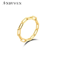 andywen 925 sterling silver chain ring women fashion luxury rock punk jewelry plain horoscope rings jewelry for party jewels