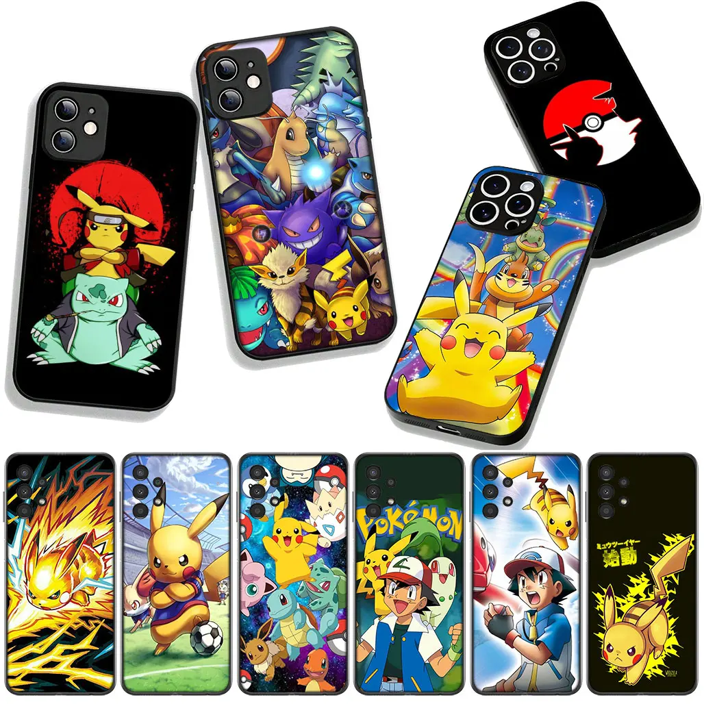 Phone Cover for Xiaomi Poco F6 F7 Ultra F5 F3 X7 X6 X5 X3 NFC M7 M6 Pro C75 C65 C71 C61 Case P-Pokemons P-Pikachus Cute (art.: 3920d2a246b44) - 3920d2a246b44