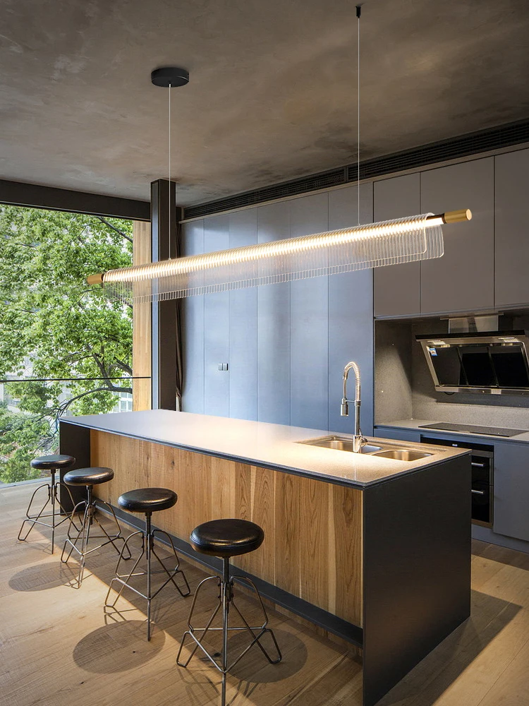 Современная креативная длинная акриловая фотолюстра с модным дизайном железная