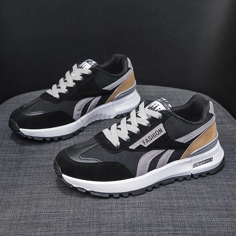 

Running Sneakers Men Air Cushion Shoes Fashion Casual Artificial Leather Breathable Height Increased Flat Platform Board Shoes