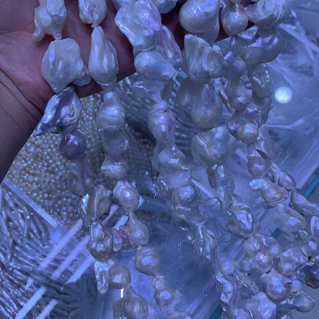 Высокое качество 16-23 мм натуральный пресноводный большой жемчуг в форме барокко