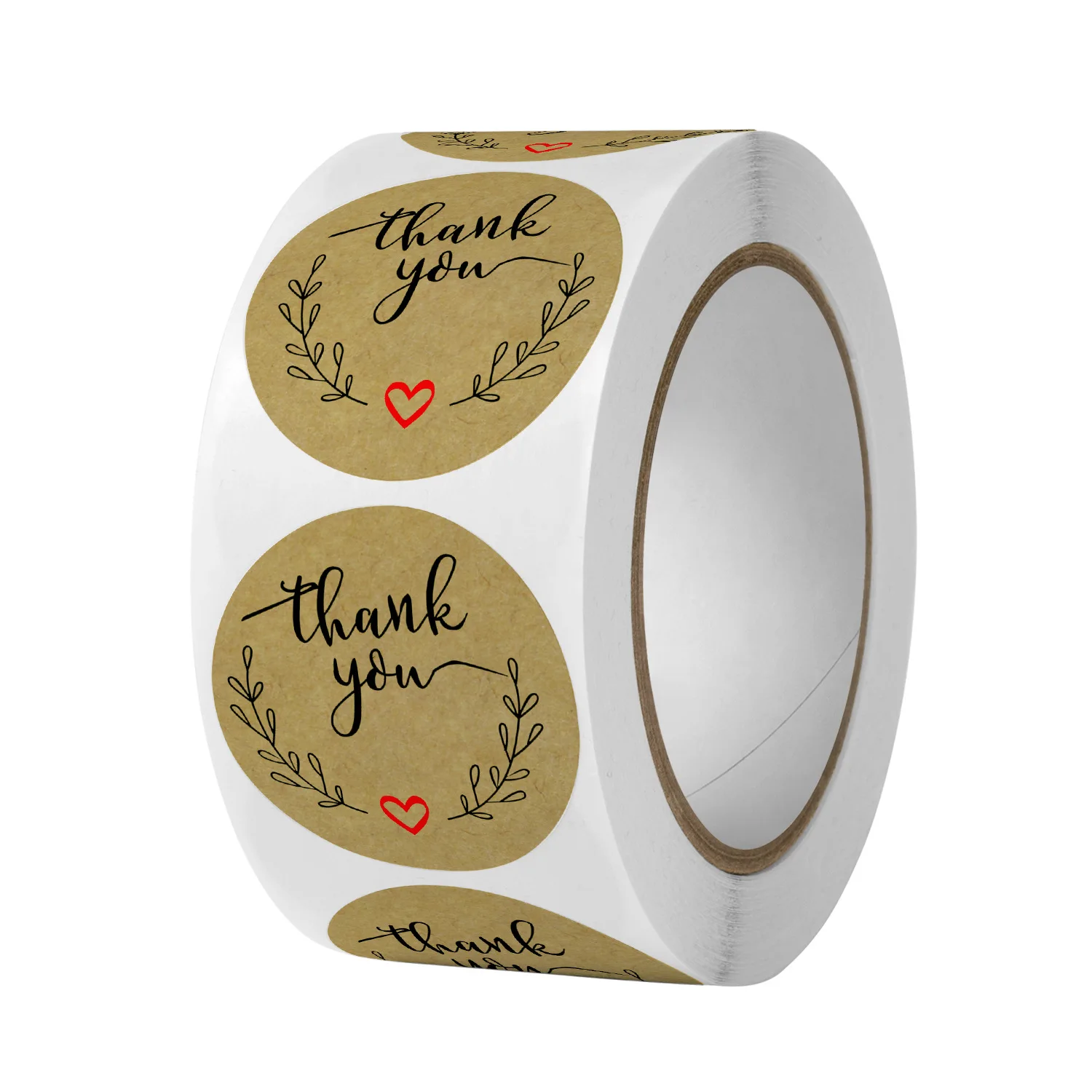 

Kraft Paper Thank You Stickers Round Roll Sticker Label Olive Branch Envelope Decoration 1inch 500pcs Custom Stickers Business