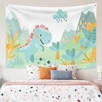 kawaii room decor tapestry cartoon jungle dinosaur aesthetic wall hanging baby bedroom sheet background yoga dormitory blanket