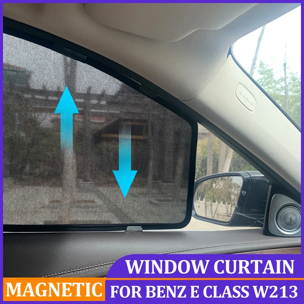 

Магнитный автомобильный солнцезащитный козырек для Mercedes Benz E класса W213 2017 2018 2019 2020, боковые окна, солнцезащитные козырьки для E класса W213 2021 2022 2023