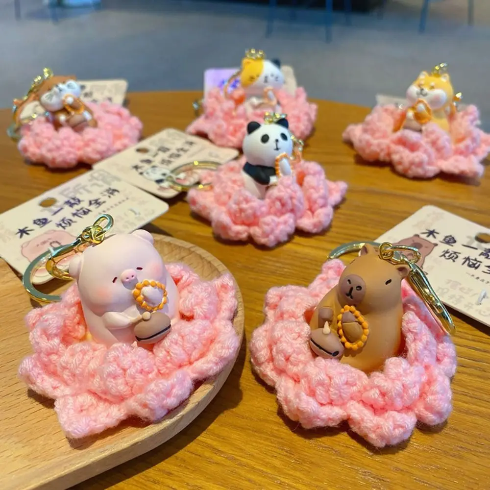 Милый брелок с изображением выдри лотоса капибары панды Шиба-ину деревянная