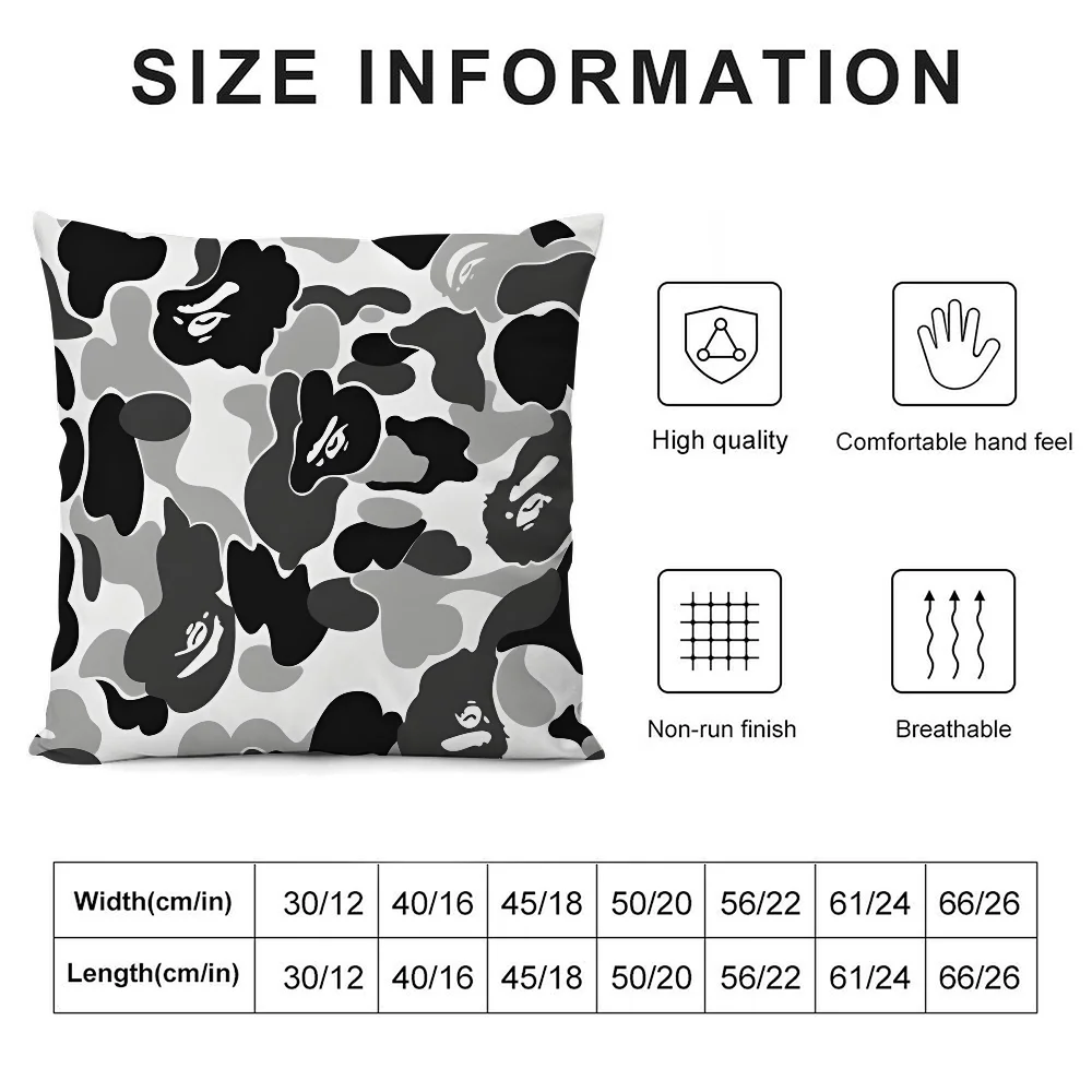 A B-bathing A-apEs B-bapE Наволочка с 3D принтом из полиэфирного волокна 40*40 см Домашний диван