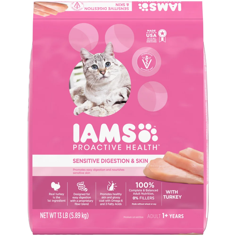 

OIMG PROACTIVE HEALTH Sensitive Digestion & Skin Turkey Flavor Dry Cat Food for Adult Cat, 13 Lb. Bag