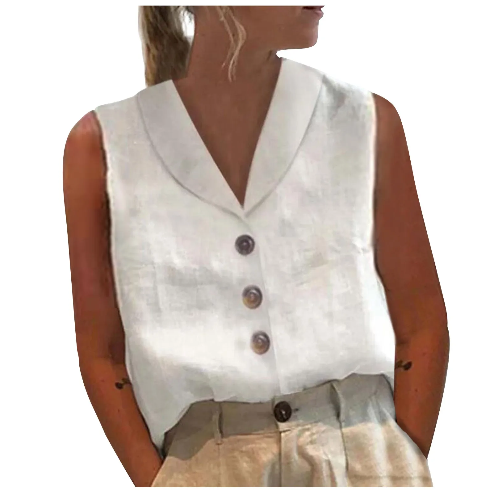 

Женская Повседневная модная однобортная рубашка без рукавов, Женский Топ, модная женская блузка 2023, футболка для женщин Y2k