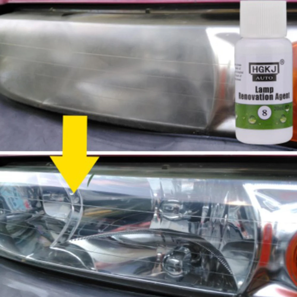 

HGKJ 20ml Car Headlight Polishing Repair Kit Clean Retreading Agent Spray Headlight Polishing Anti-scratch Liquid Agent Car Care