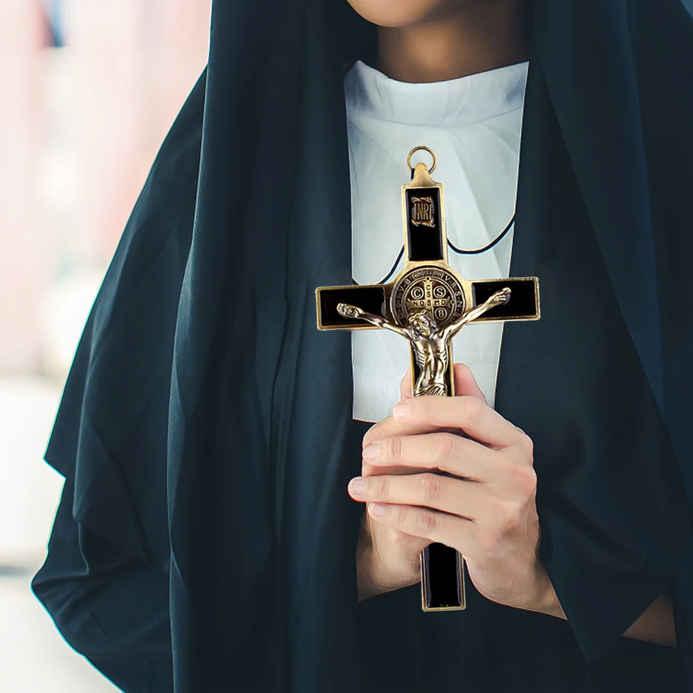 Металлический настенный крест Статуя Христа Католическая религиозная фантазия