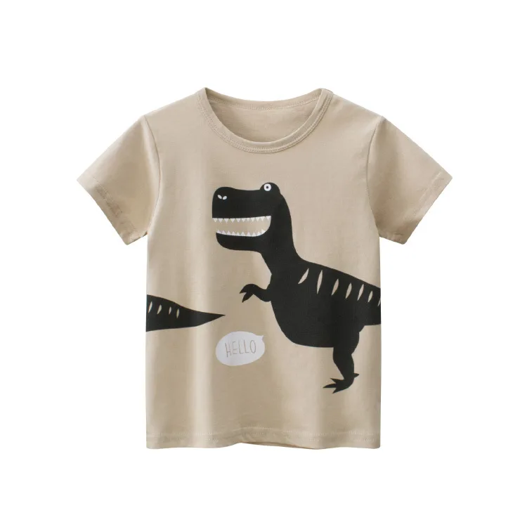 

2023 Summer Boys Dinosaur T-shirts Cartoon Printed Girls Tees Children Tops Short-sleeve T Shirts Kids Cotton Clothes Outfits
