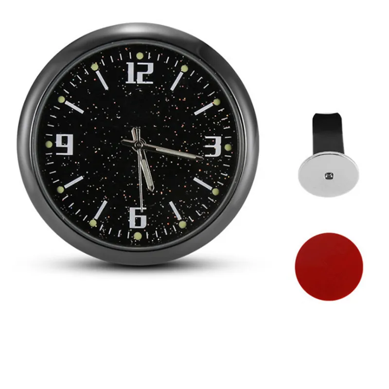 

Черные автомобильные часы, аналоговые часы-будильник с круглым дисплеем, автомобильные кварцевые часы для домов на колесах, для салона автомобиля, грузовика, приборной панели, электронные часы, автомобильные гаджеты