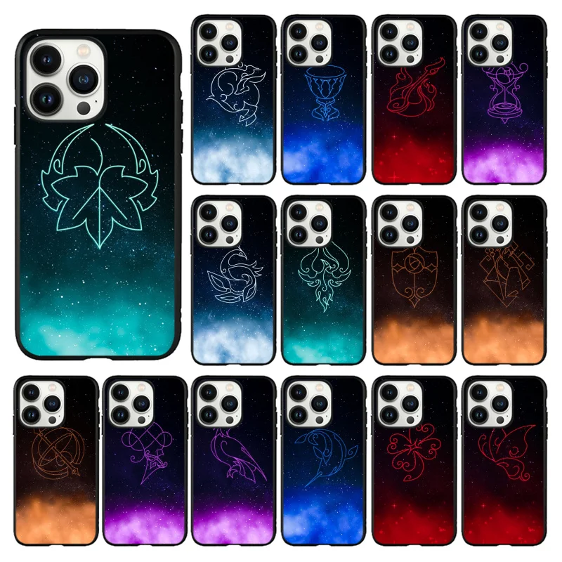 

Phone Case For iphone 14 13 12 11 Pro Max XS XR X 8 7 Plus SE Mobile Phone Cases Genshin Impact Constellation Funda Cell