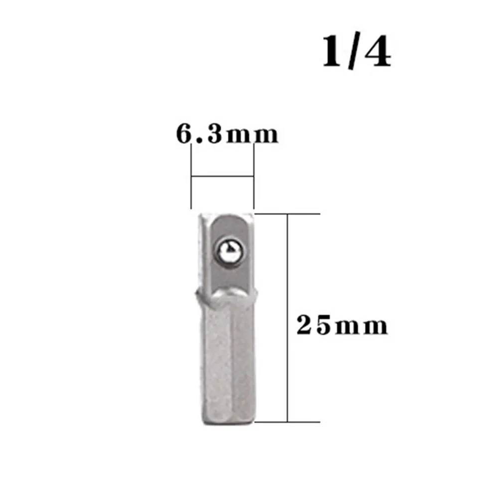 

Bits Socket Adapter Home Power Tools 1/4\\\\\\\" Workshop Equipment For Hex Impact Extension Shank Silver Socket To