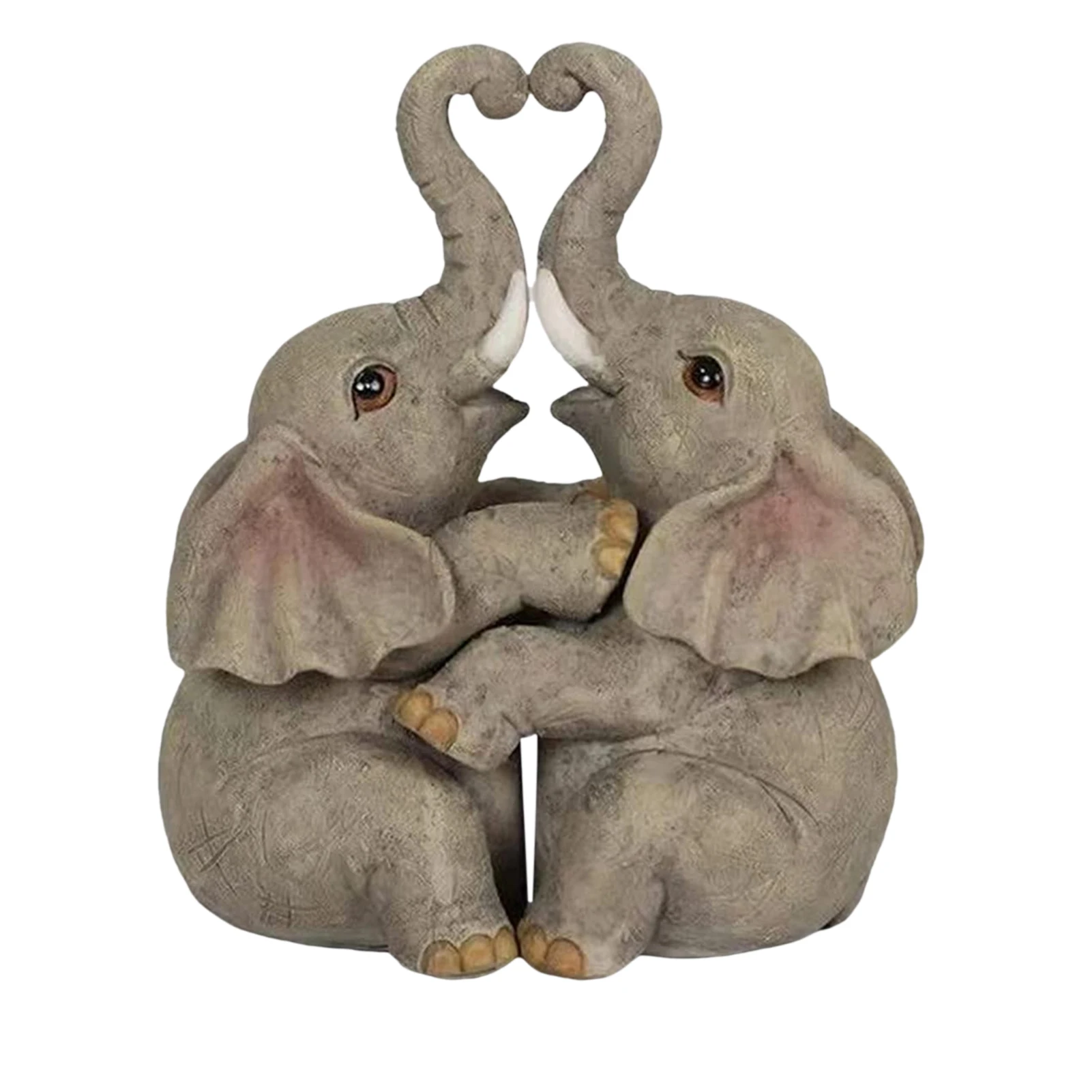

Elephant Ornaments Decorative Elephant Hugging Sculptures Romantic Animal Loving Couple Statues With Entwined Trunks
