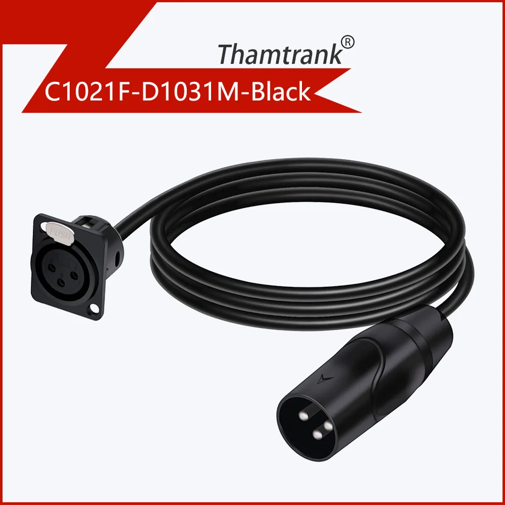 

D-образный 3-контактный XLR штекер/гнездо с фиксированным панельным креплением, микрофонная розетка к 3-контактному XLR штекерному кабелю преобразователя, для сценического освещения