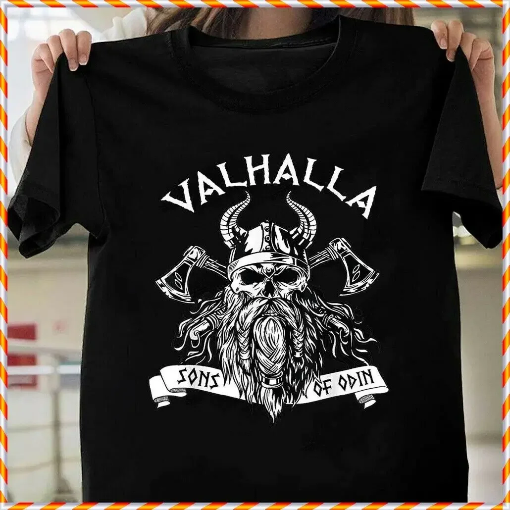 Футболка Valhalla Sons of Odin скандинавская футболка с мифологией Тора черная
