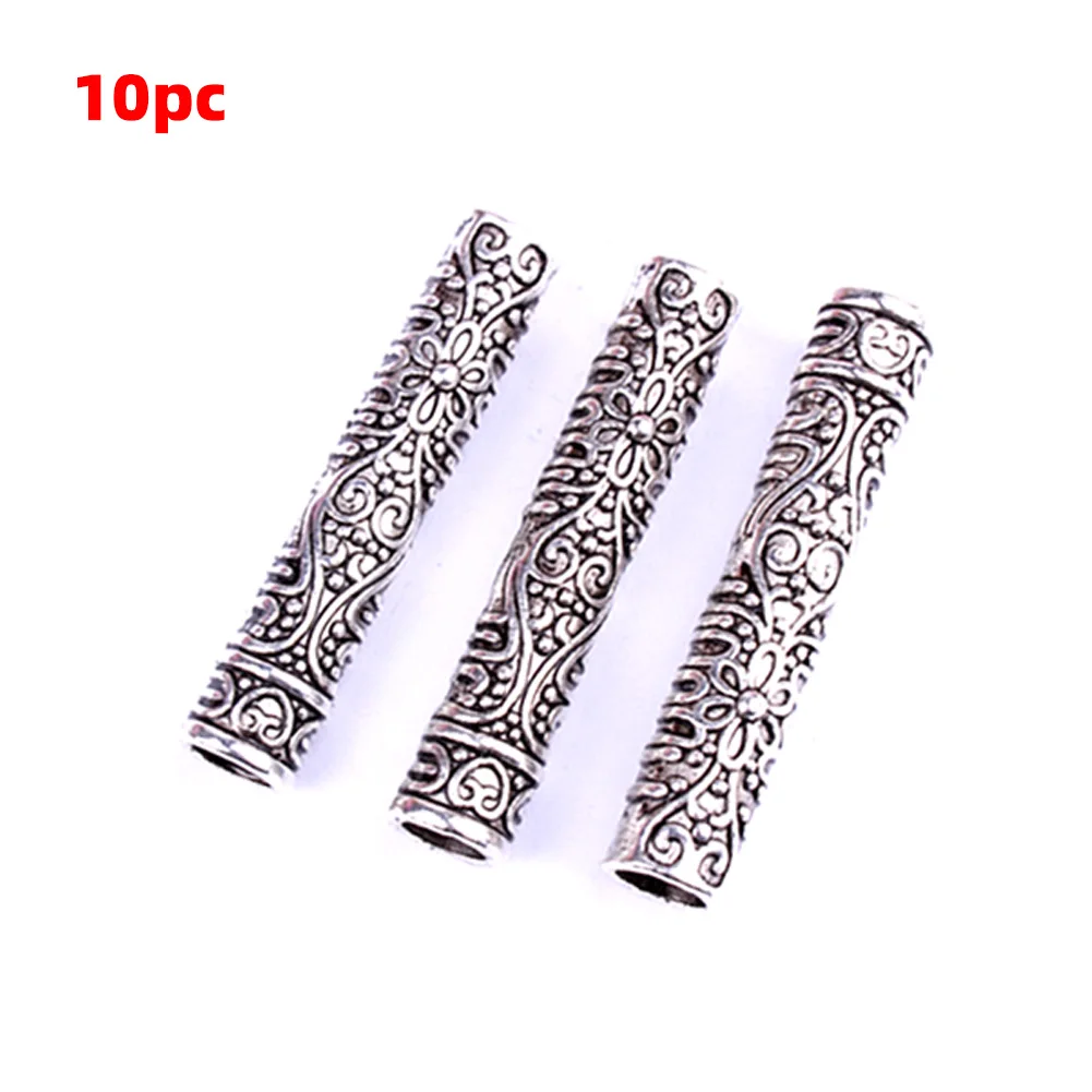 

10pcs Decoration Gifts Braid Beads Necklace Accessories Antique Dreadlock Cuffs Hair Ring Alloy Fashion DIY Bracelet Beard Tubes