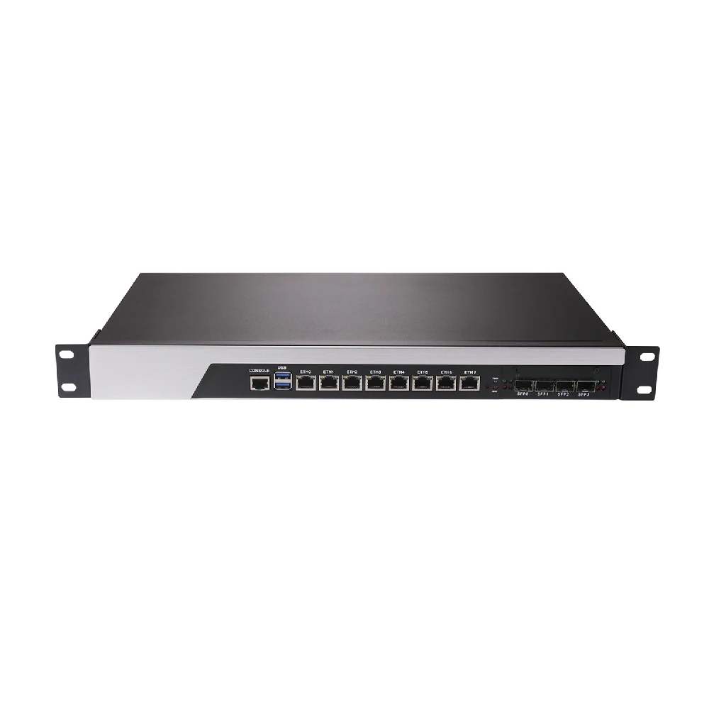 HUNSN брандмауэр VPN 19-дюймовый 1U сетевой стойки Intel core i3/i5/i7 RS44 Appliance Mikrotik pFsense OPNsense 8xlan