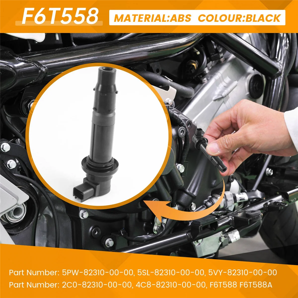 1 шт. катушки зажигания для YZF R6 R6S R1 FZ1 FZS1 FZ8 V-MAX F6T558 5PW-82310-00-00 5SL-82310-00-00