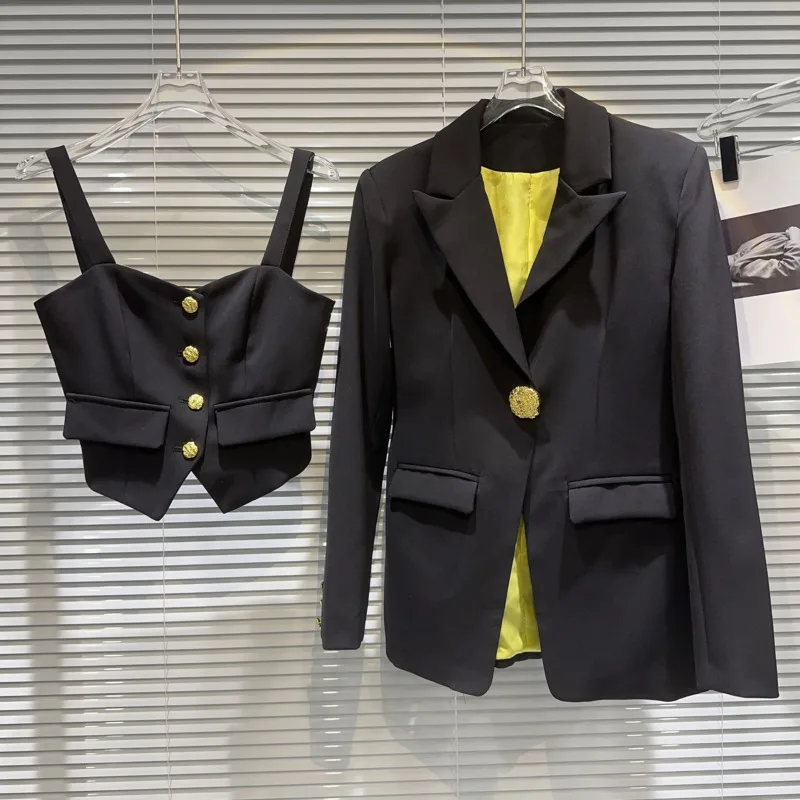 

Женский комплект из двух предметов, блейзер и кофта, GL640