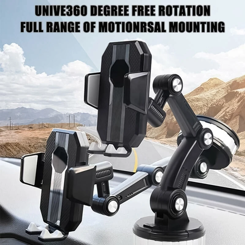

360° Cell Phone Holder For Car Dashboard Universal Suction Cup Type Windshield Car Phone Mount Desk Stand Black Carrier