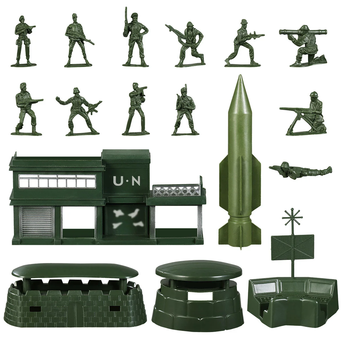 

TOYANDONA 56pcs Mens Toys Plastic Soldier Model Toy Men Figures Accessories Kit Decor Play Set (Green)
