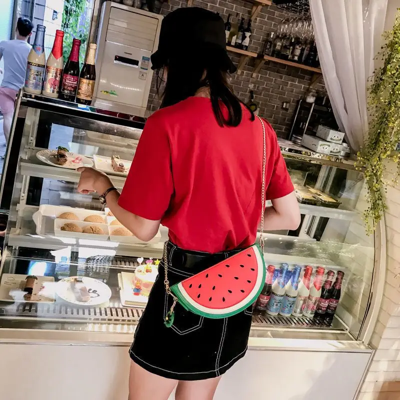 Cute Watermelon Women's Small Shoulder Bag Fashion Design Baby Girls Crossbody Bags Lovely Children's Coin Clutch Purse Handbags