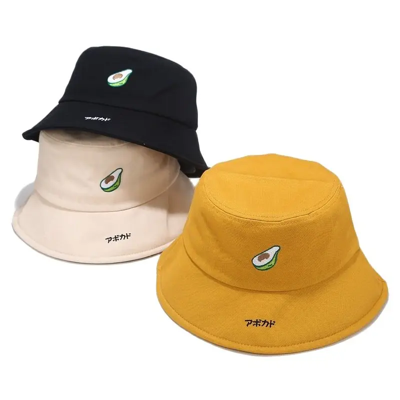 

Ldslyjr Cotton Avocado Embroidery Bucket Hat Fisherman Hat Outdoor Travel Hat Sun Cap for Men and Women 366